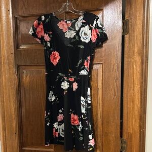 Old Navy Black Floral Mini Dress